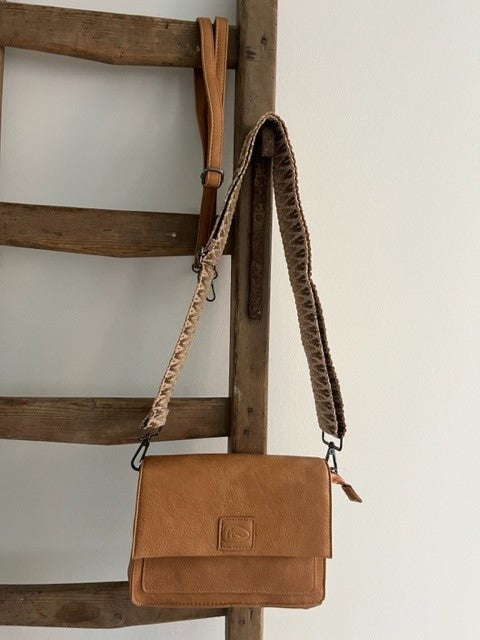 Camelkleurig schoudertasje - Elba