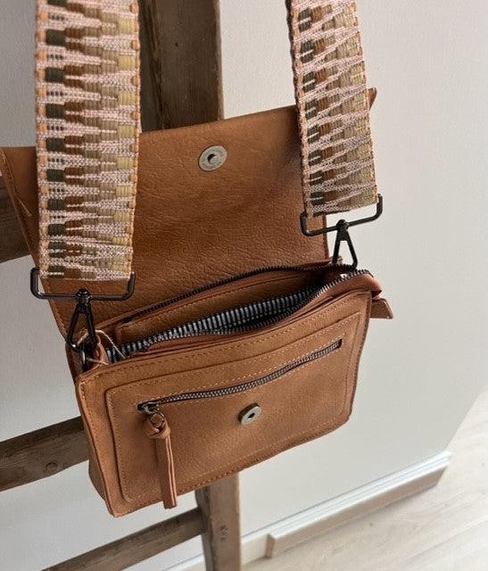 Camelkleurig schoudertasje - Elba