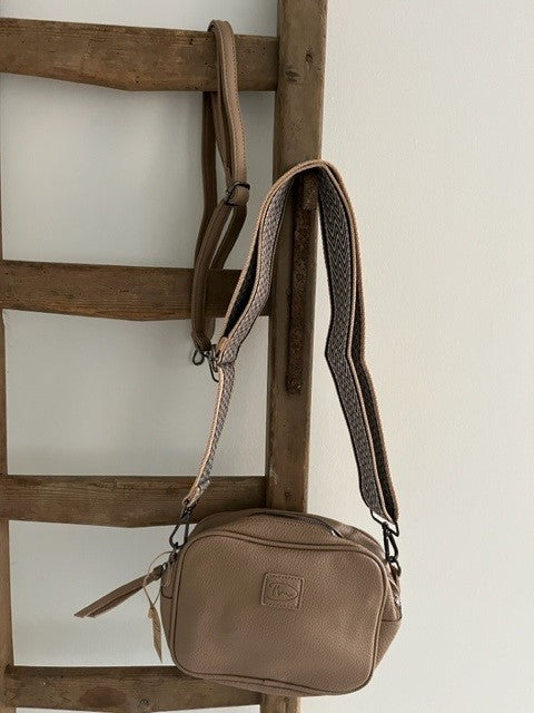 Taupe schoudertas - Padola