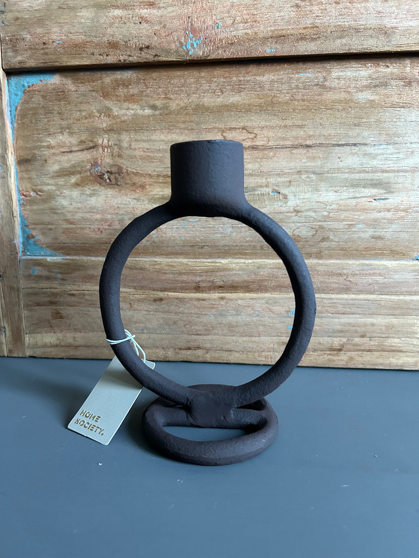 Metalen kandelaar bruin