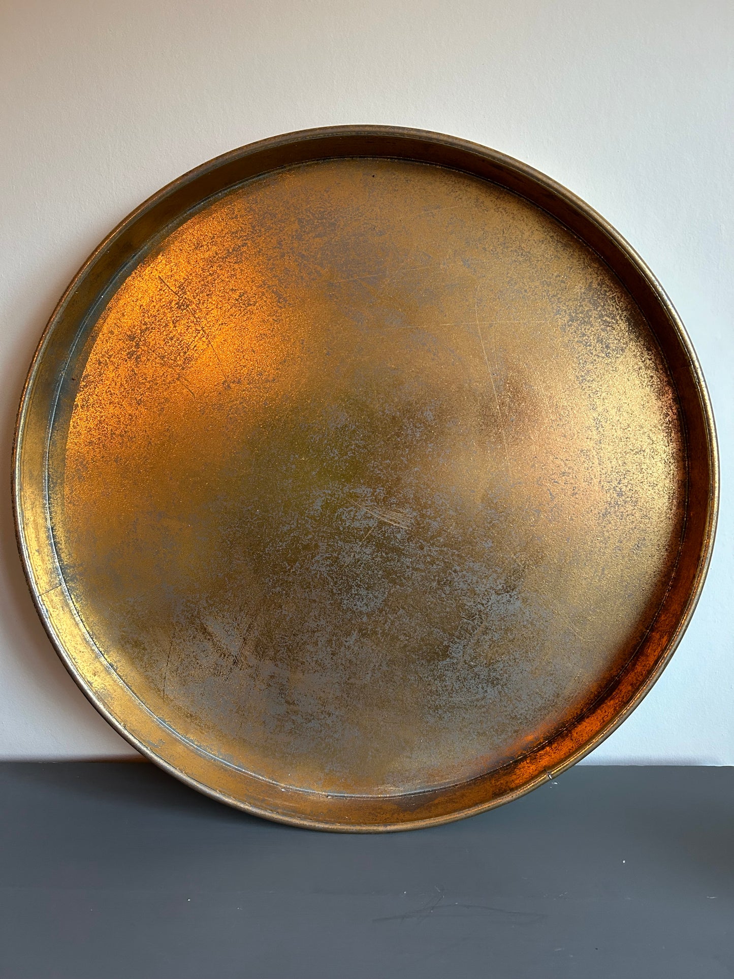 Gouden dienblad metaal XL