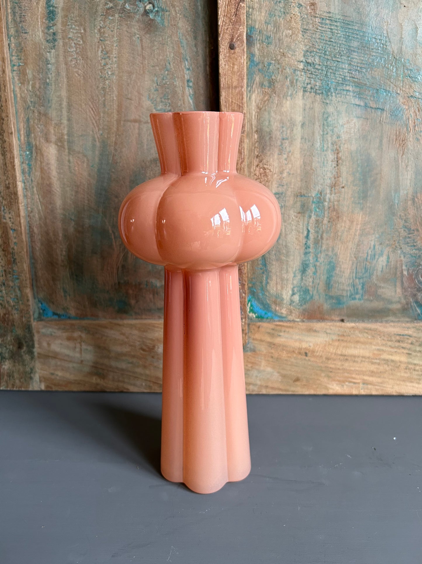 Gekleurde vaas terra / oud roze