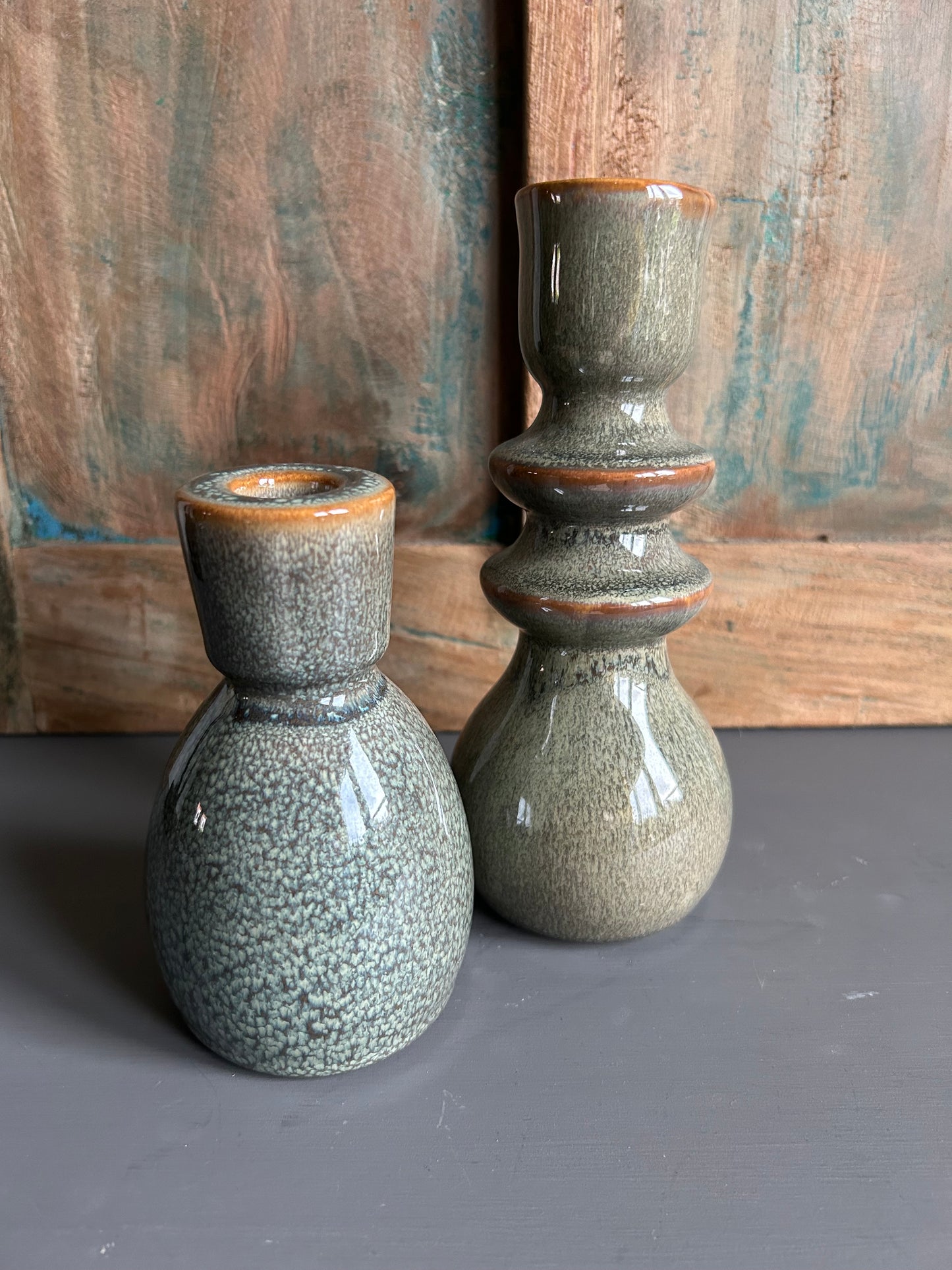 Kandelaar keramiek groen