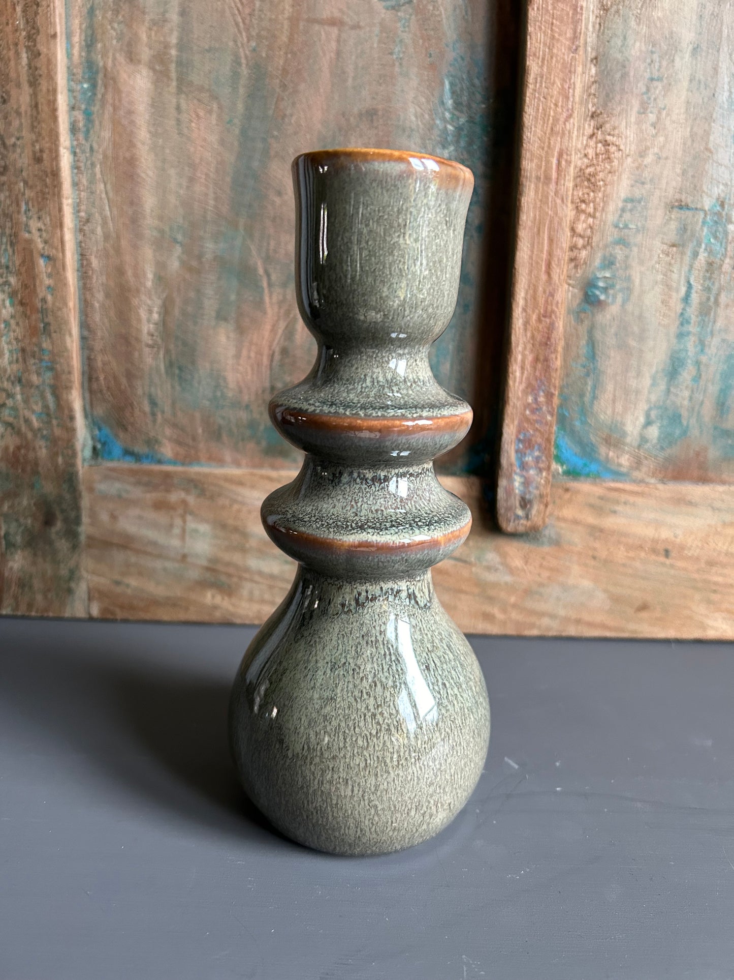 Kandelaar keramiek groen