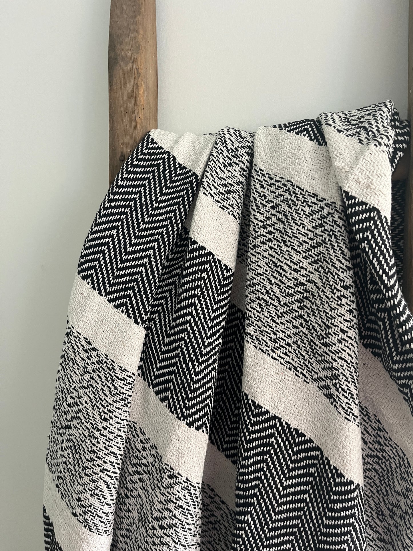Duurzaam plaid zwart/crème