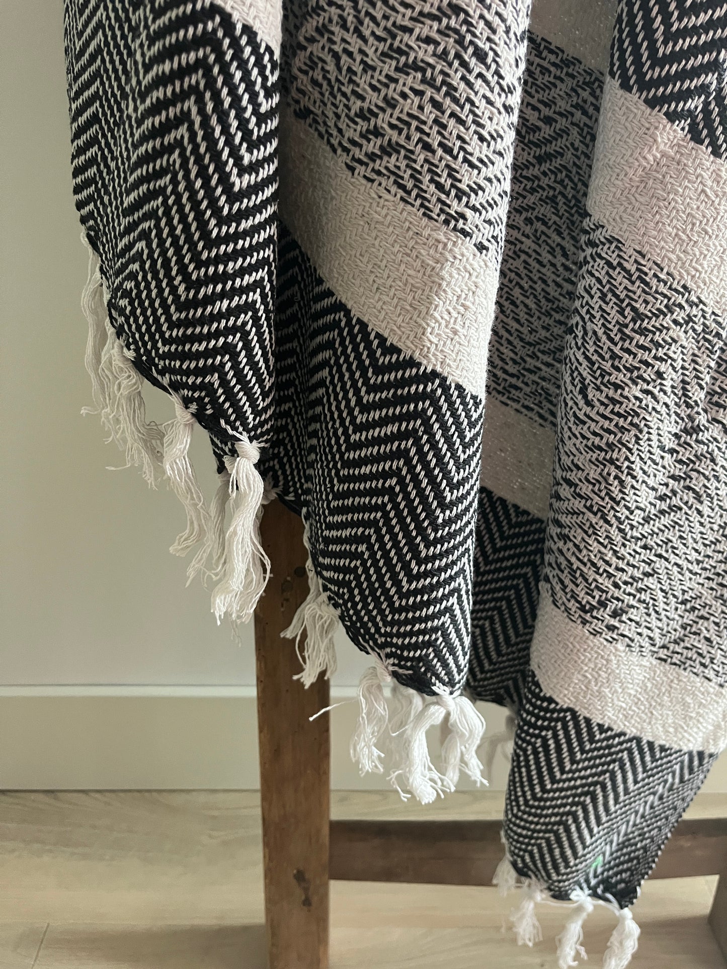 Duurzaam plaid zwart/crème