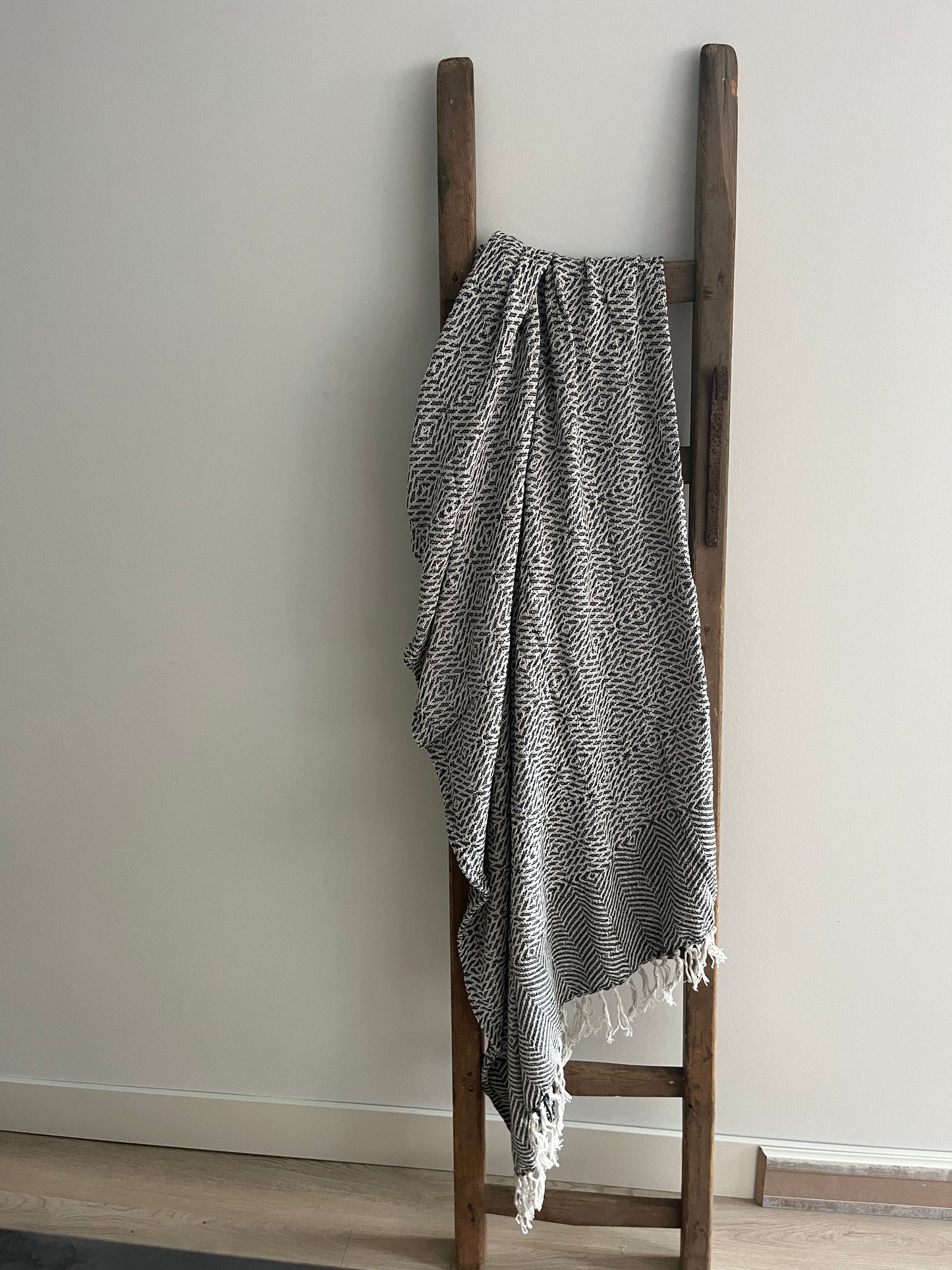 Duurzaam plaid zwart/crème