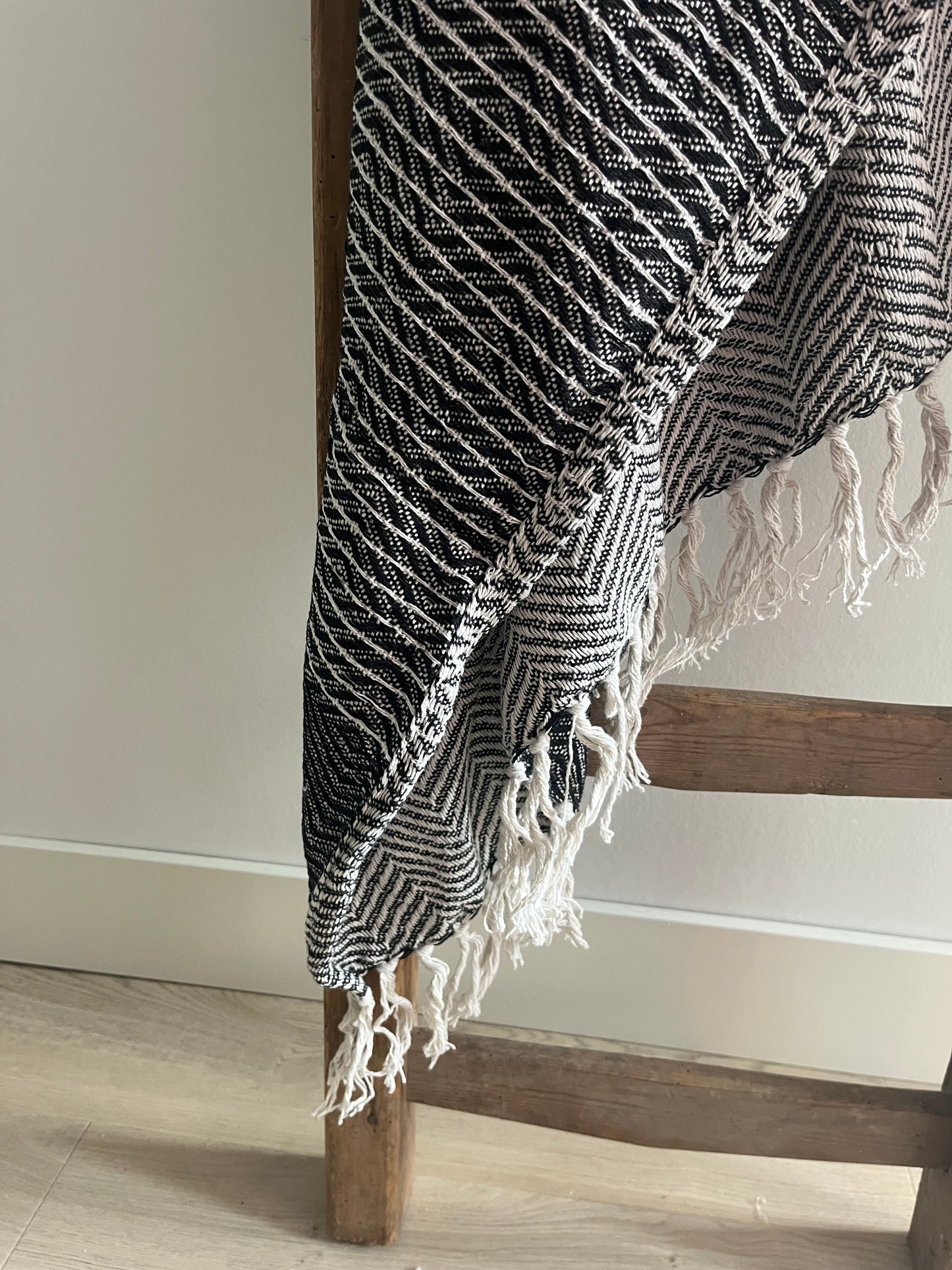 Duurzaam plaid zwart/crème