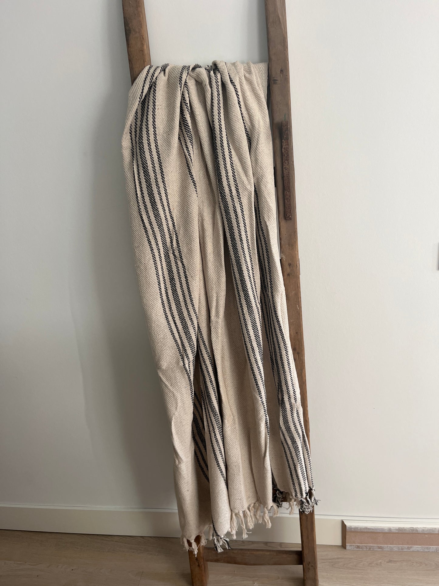 Duurzaam plaid crème/zwart