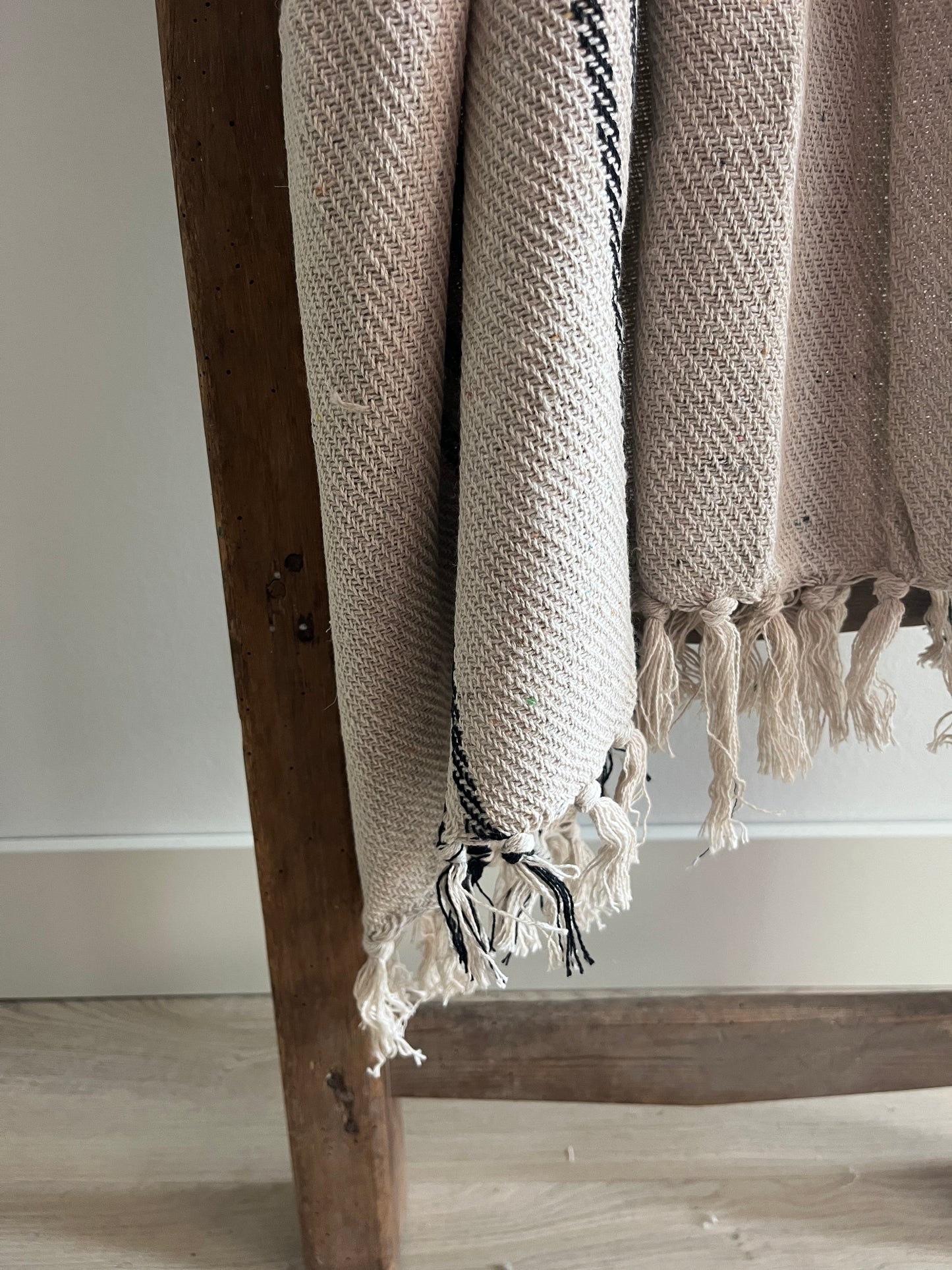 Duurzaam plaid crème/zwart