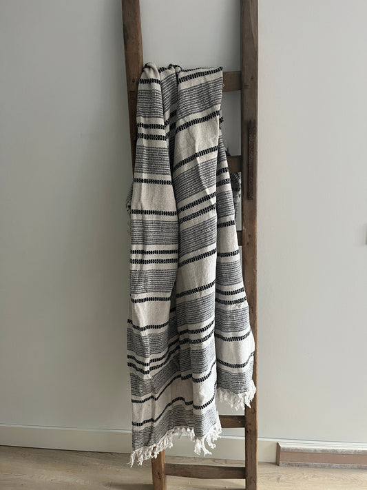 Duurzaam plaid crème/zwart