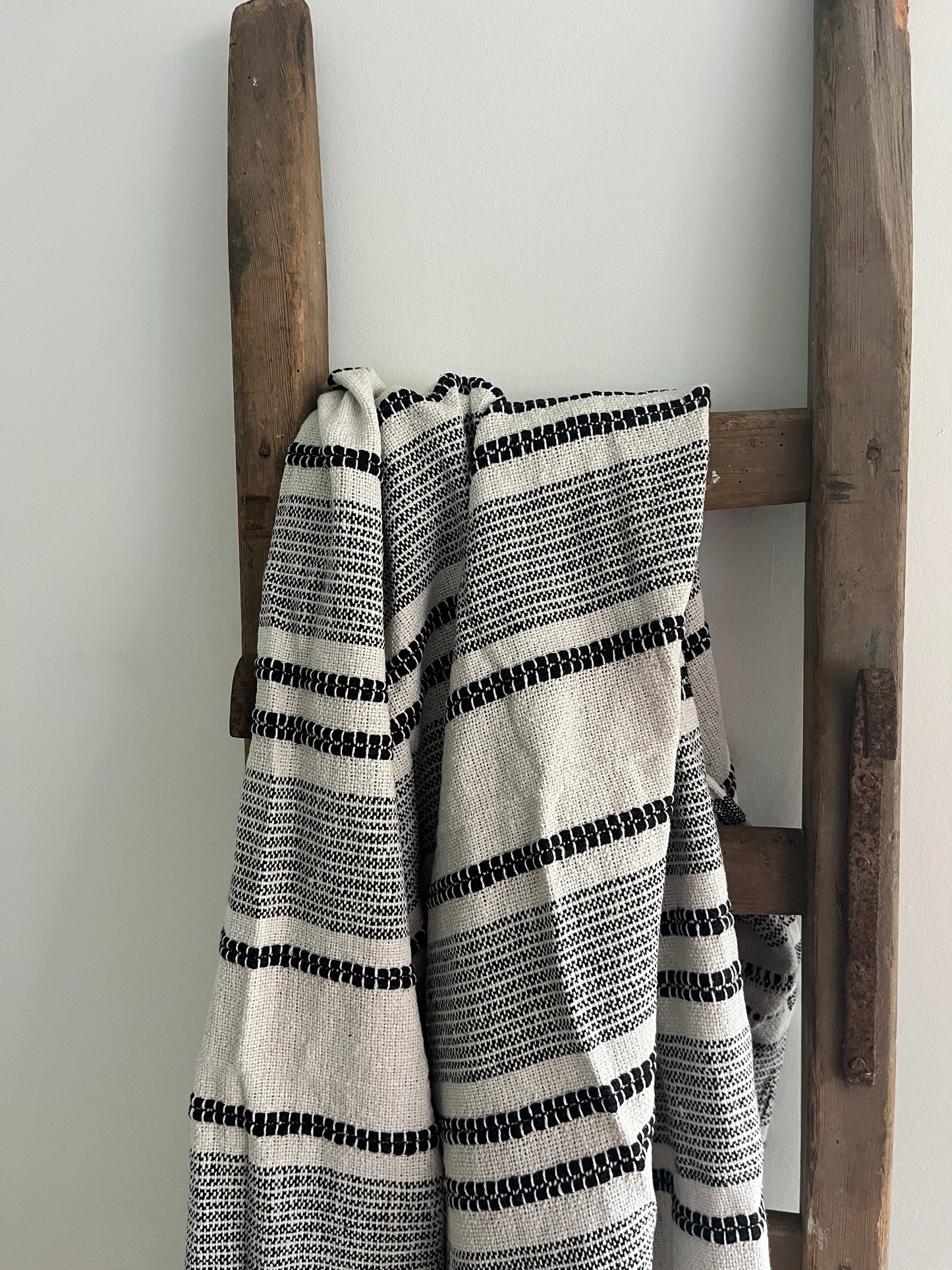 Duurzaam plaid crème/zwart