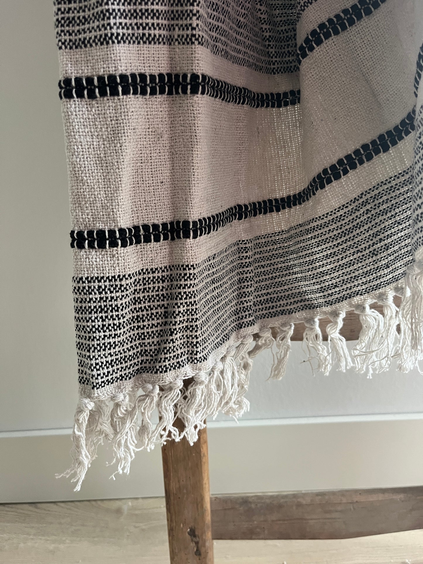 Duurzaam plaid crème/zwart