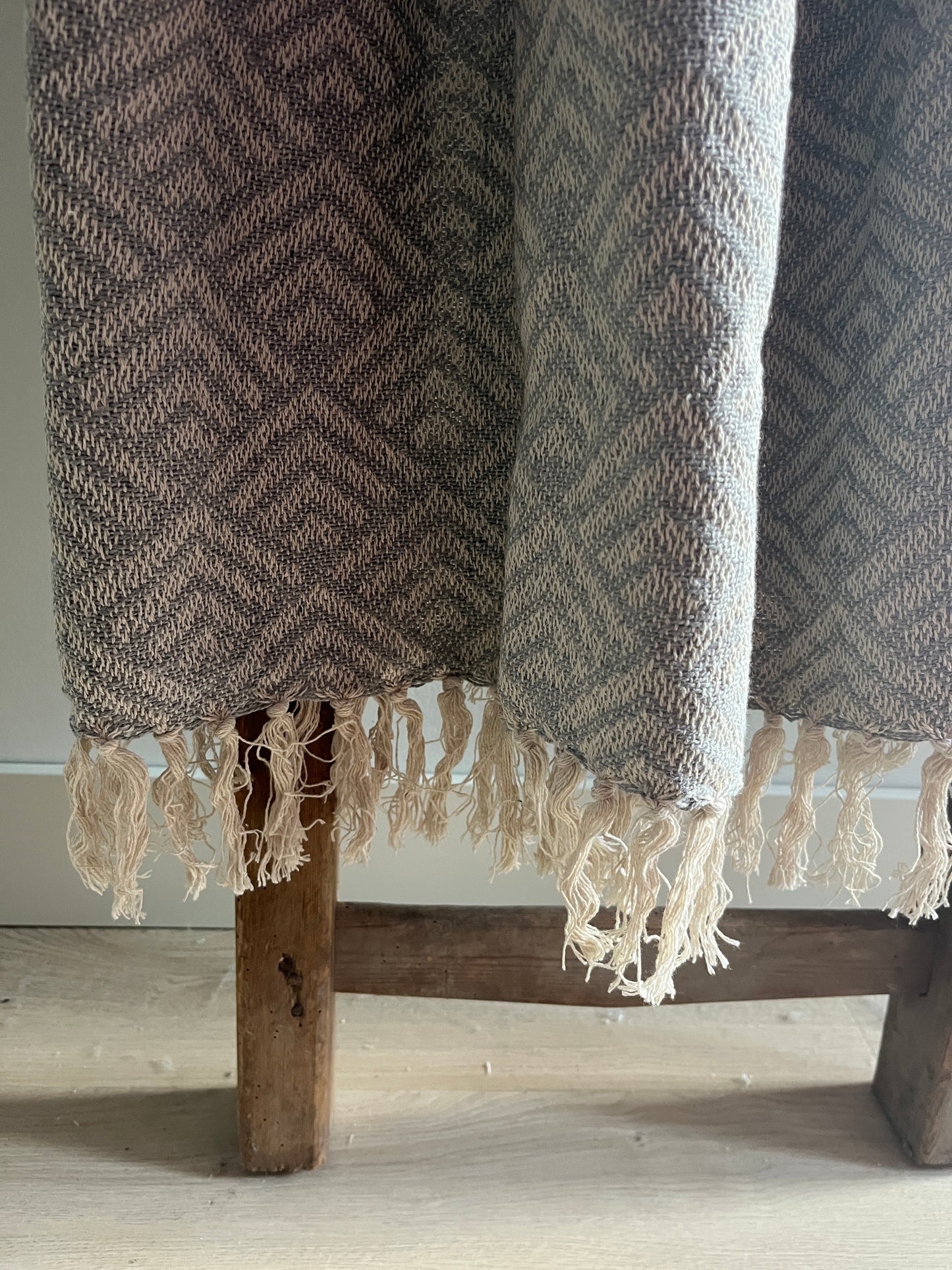 Duurzaam plaid crème/lichtblauw