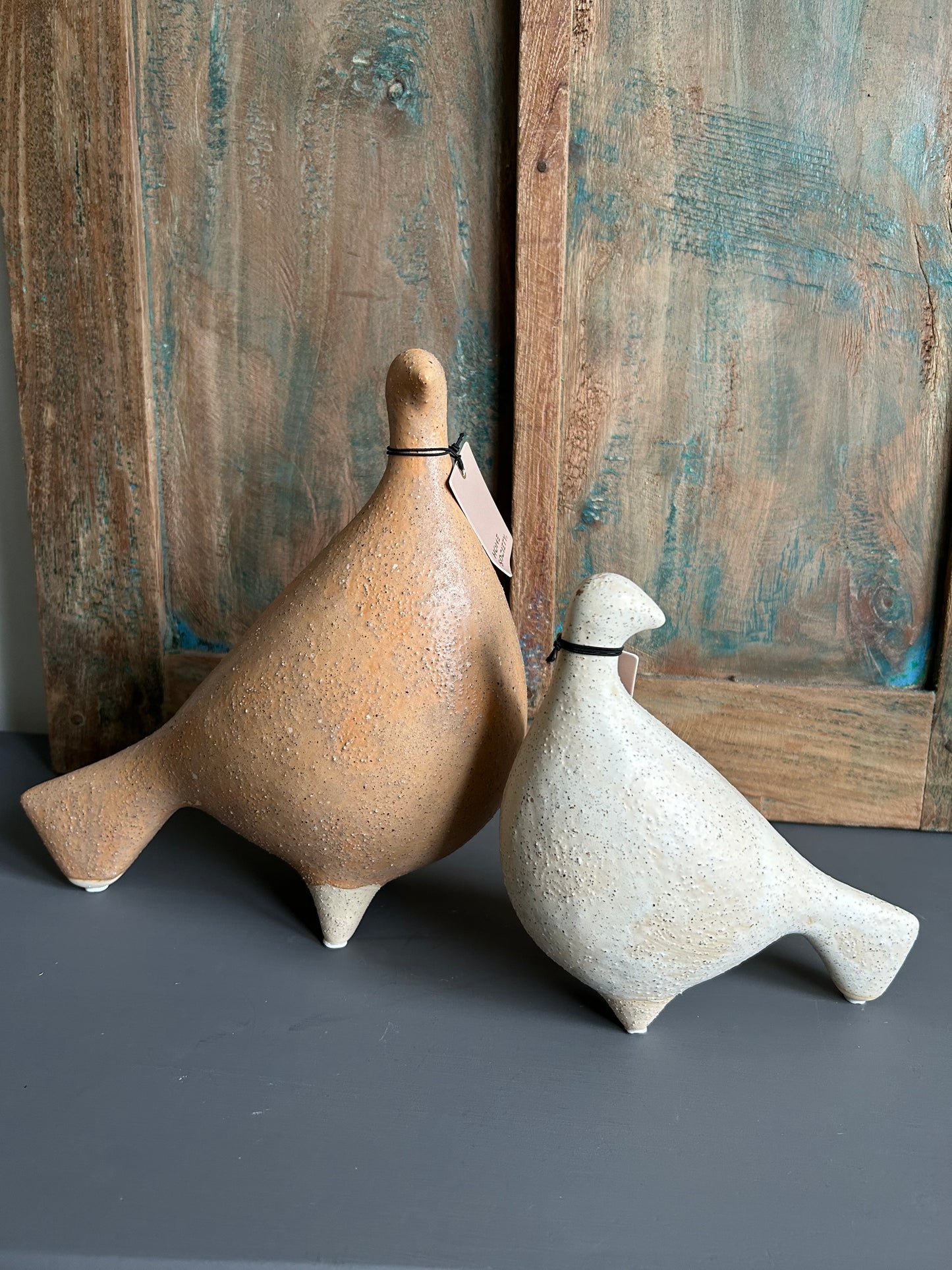 Duiven beeldje crème M