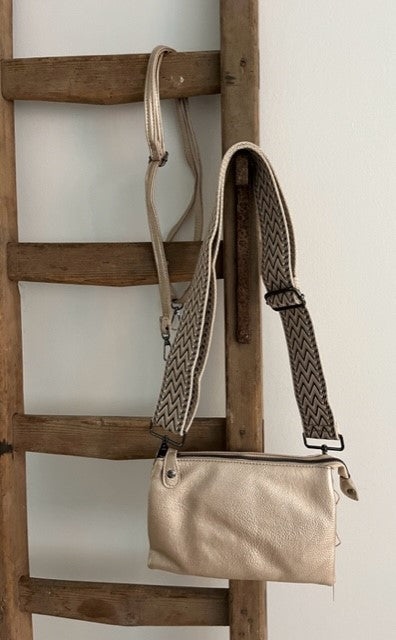 Champagne schoudertasje - New york