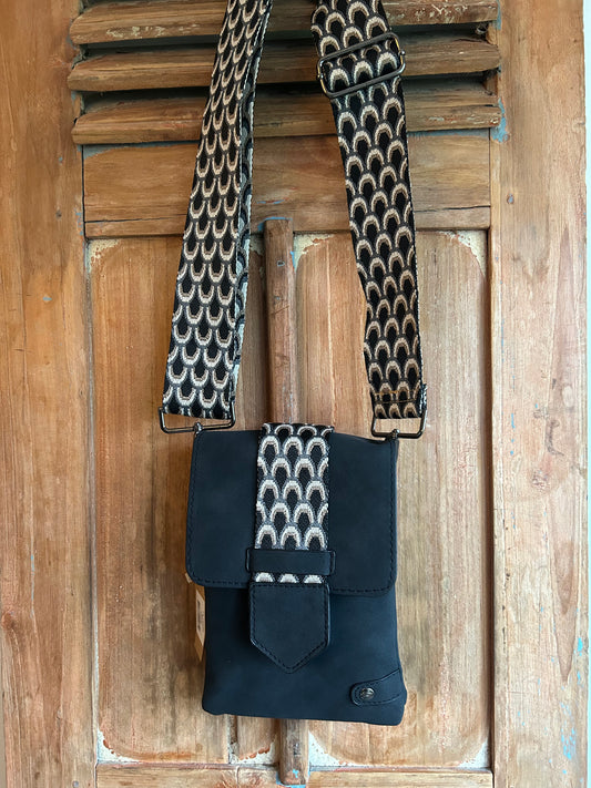 Zwarte crossbody/telefoontasje -Metz