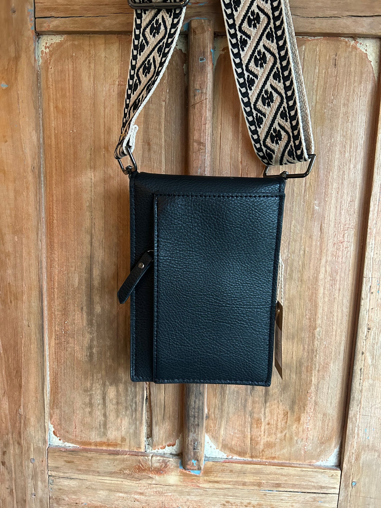 Zwart telefoon/schoudertasje -Doorn