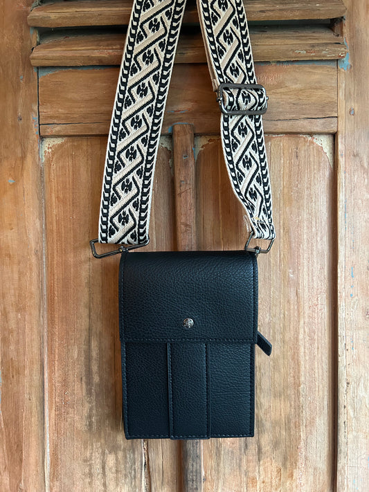 Zwart telefoon/schoudertasje -Doorn