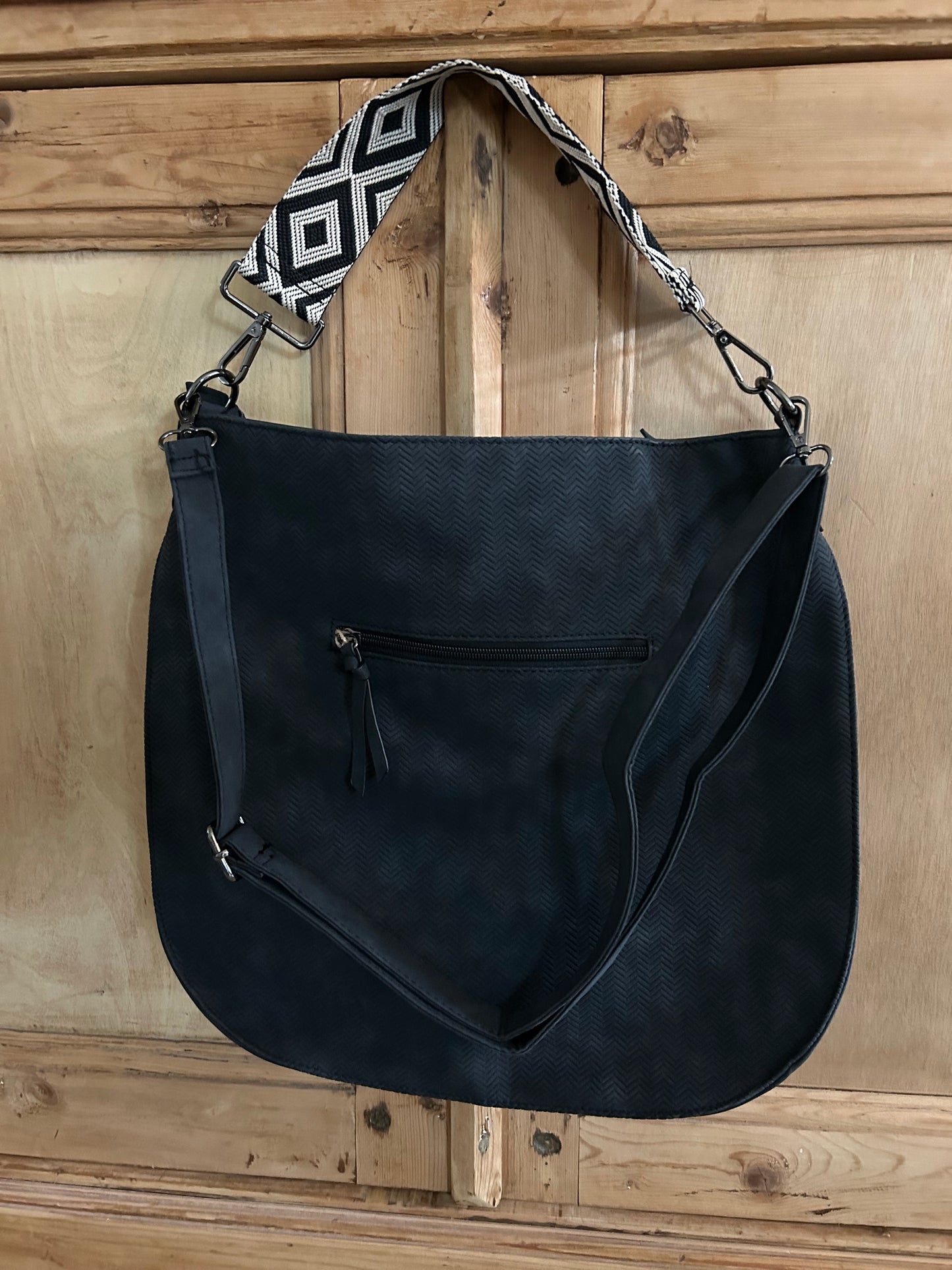 Zwarte Lissabon schoudertas/shopper