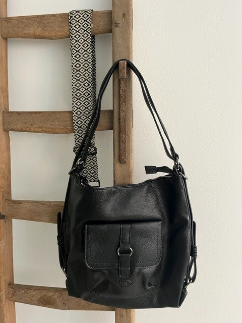 Zwarte rugtas/schoudertas - Derby