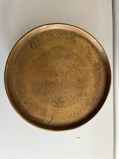 Goudkleurig metalen plateau op pootjes maat L