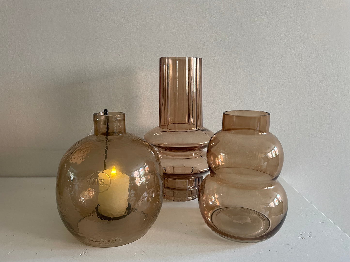 Kolony bruin glazen vaas