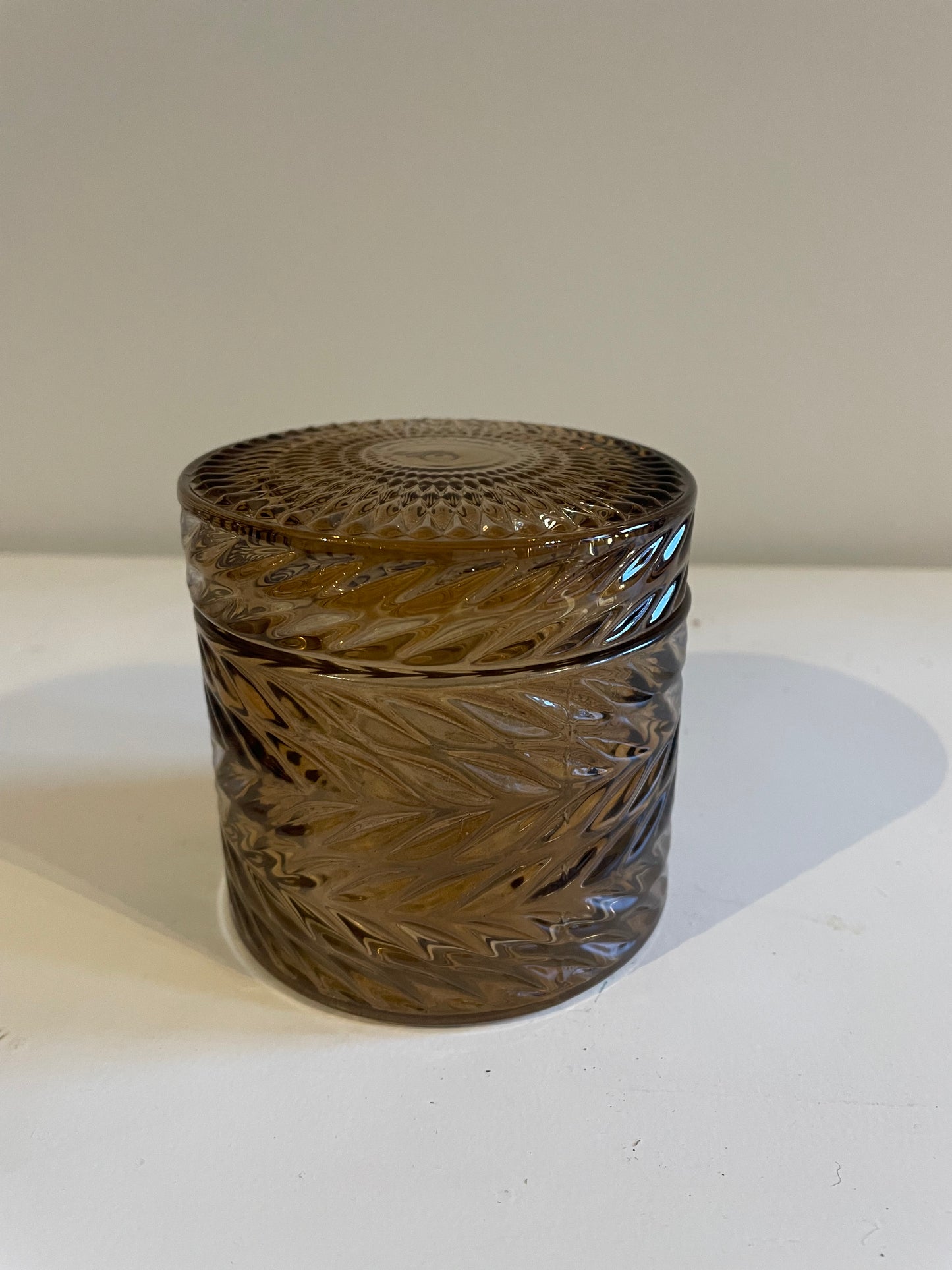 Glazen potje met deksel - Bruin