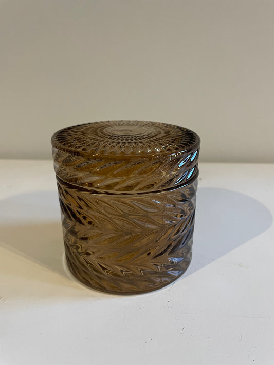 Glazen potje met deksel - Bruin