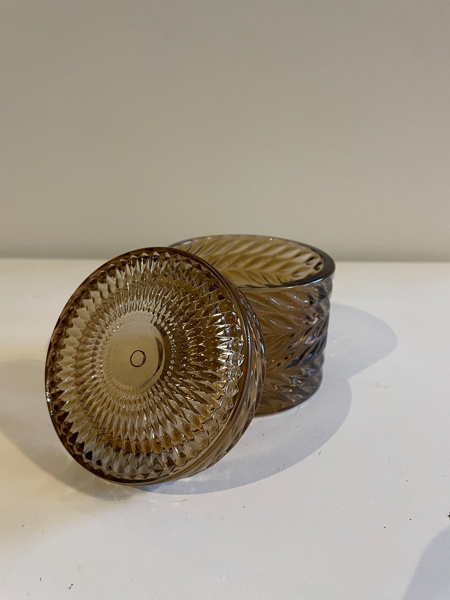 Glazen potje met deksel - Bruin