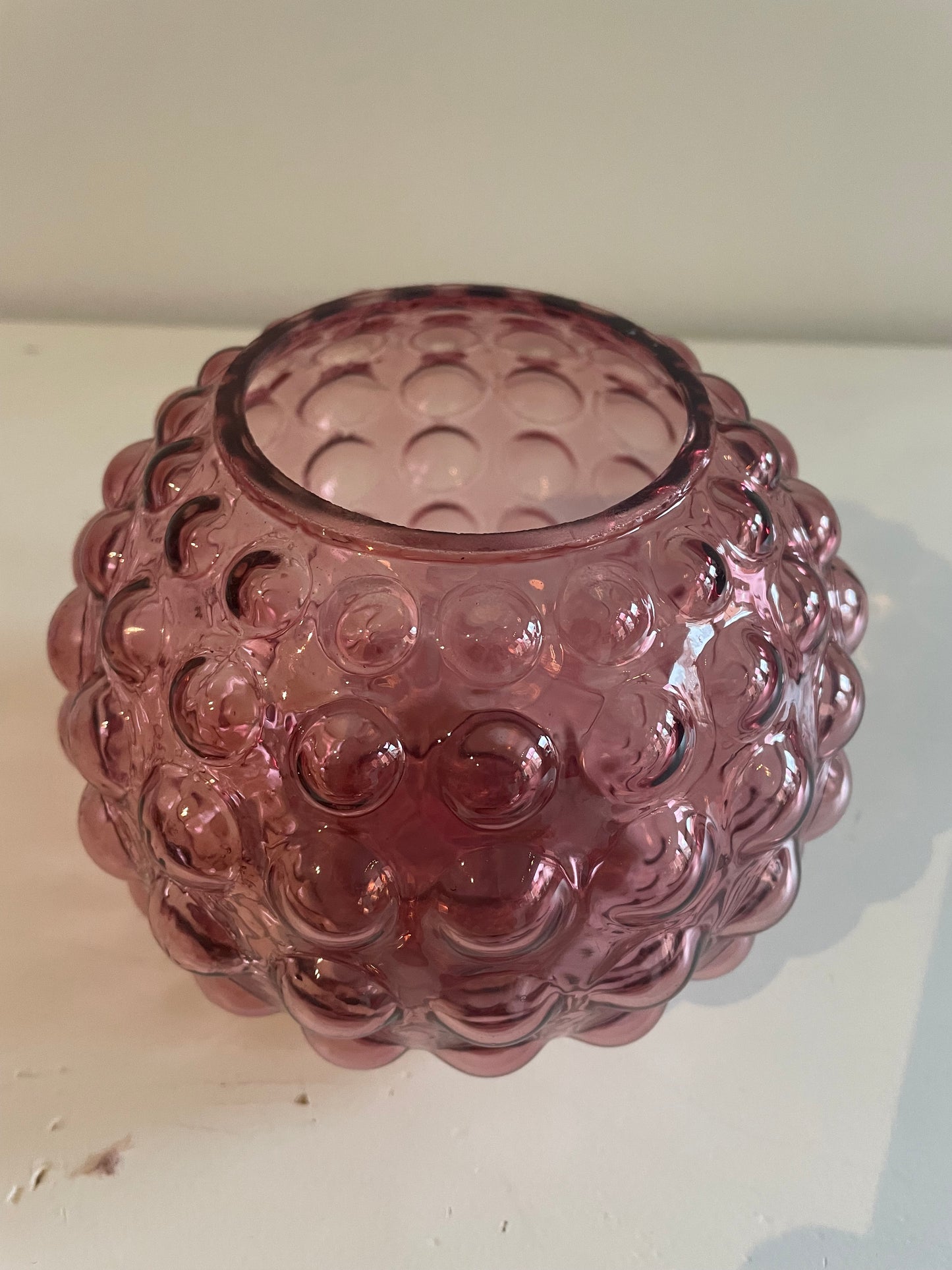 Glazen windlicht - Oud-Roze