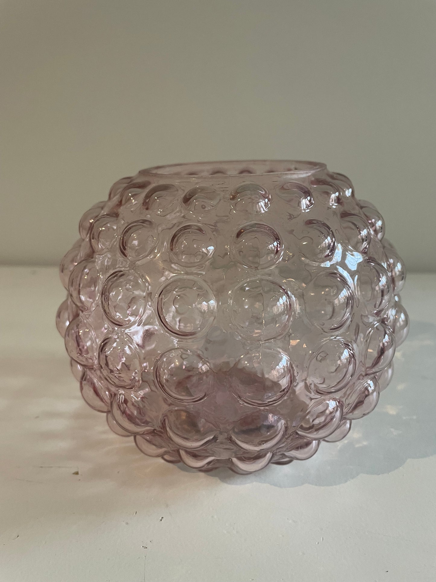 Glazen windlicht - Lichtroze