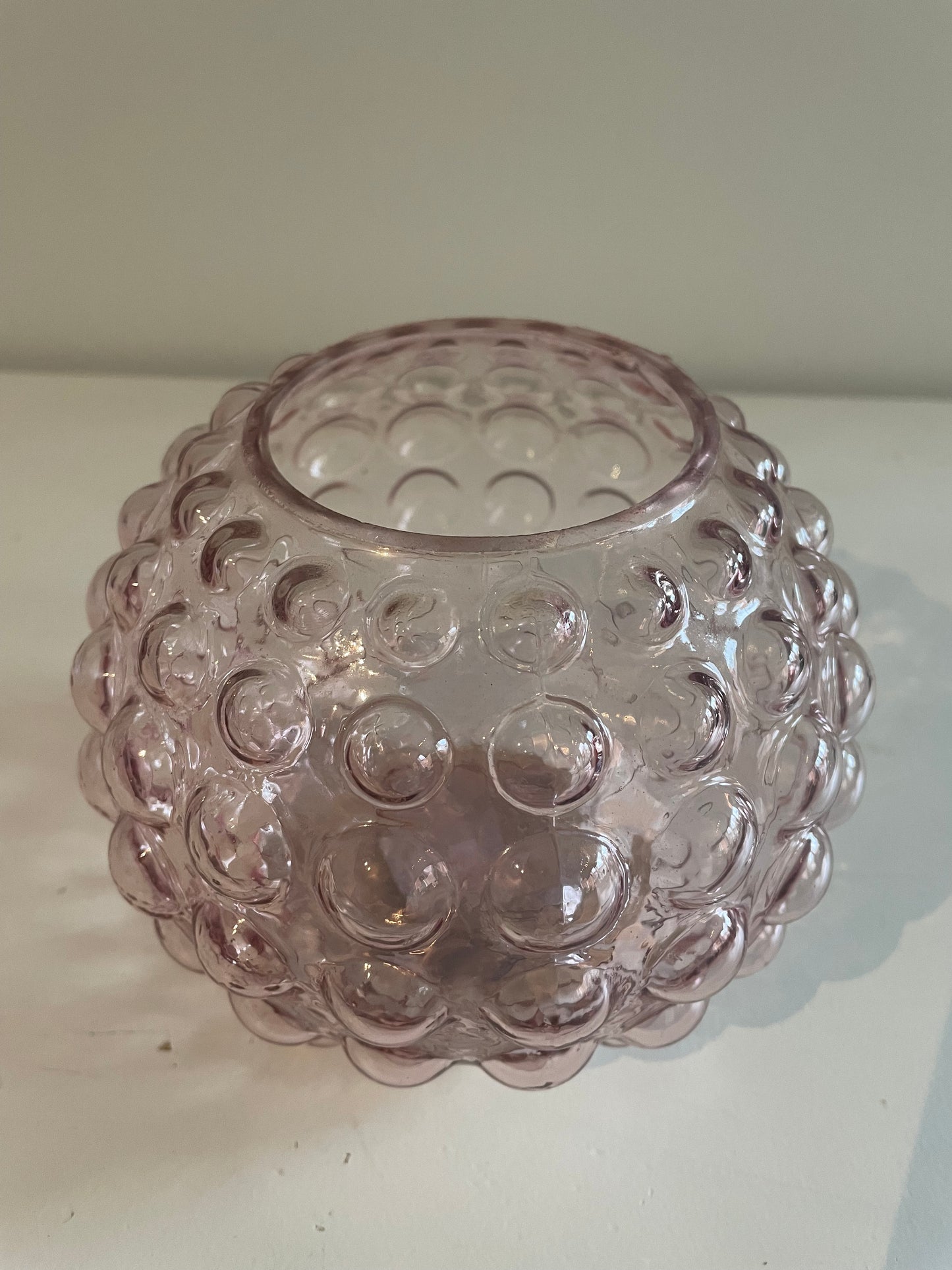 Glazen windlicht - Lichtroze