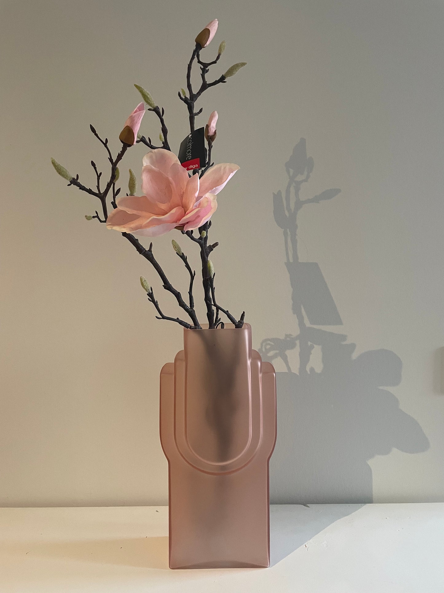 Glazen vaas oud-roze