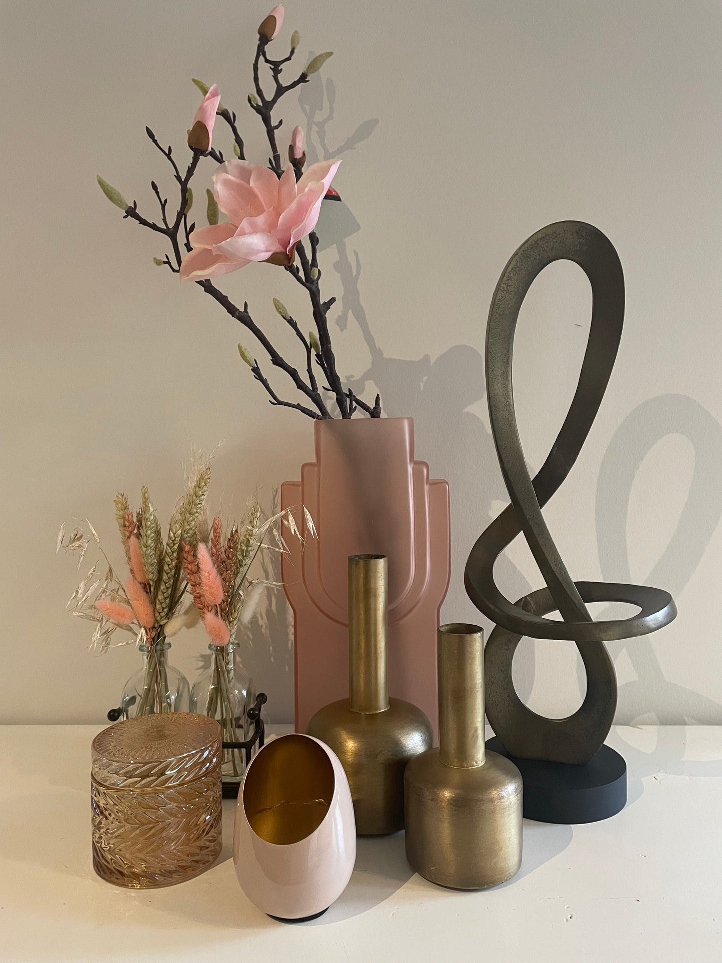 Glazen vaas oud-roze