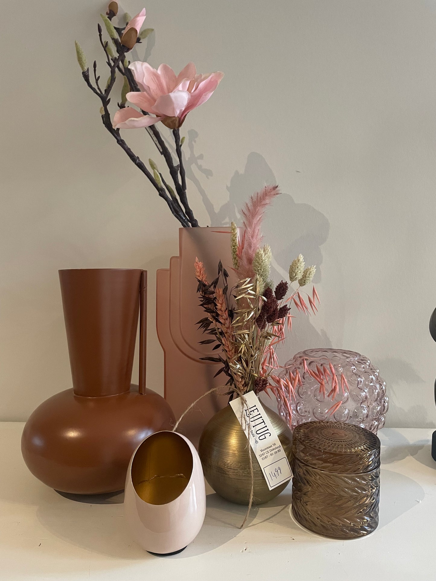 Glazen vaas oud-roze