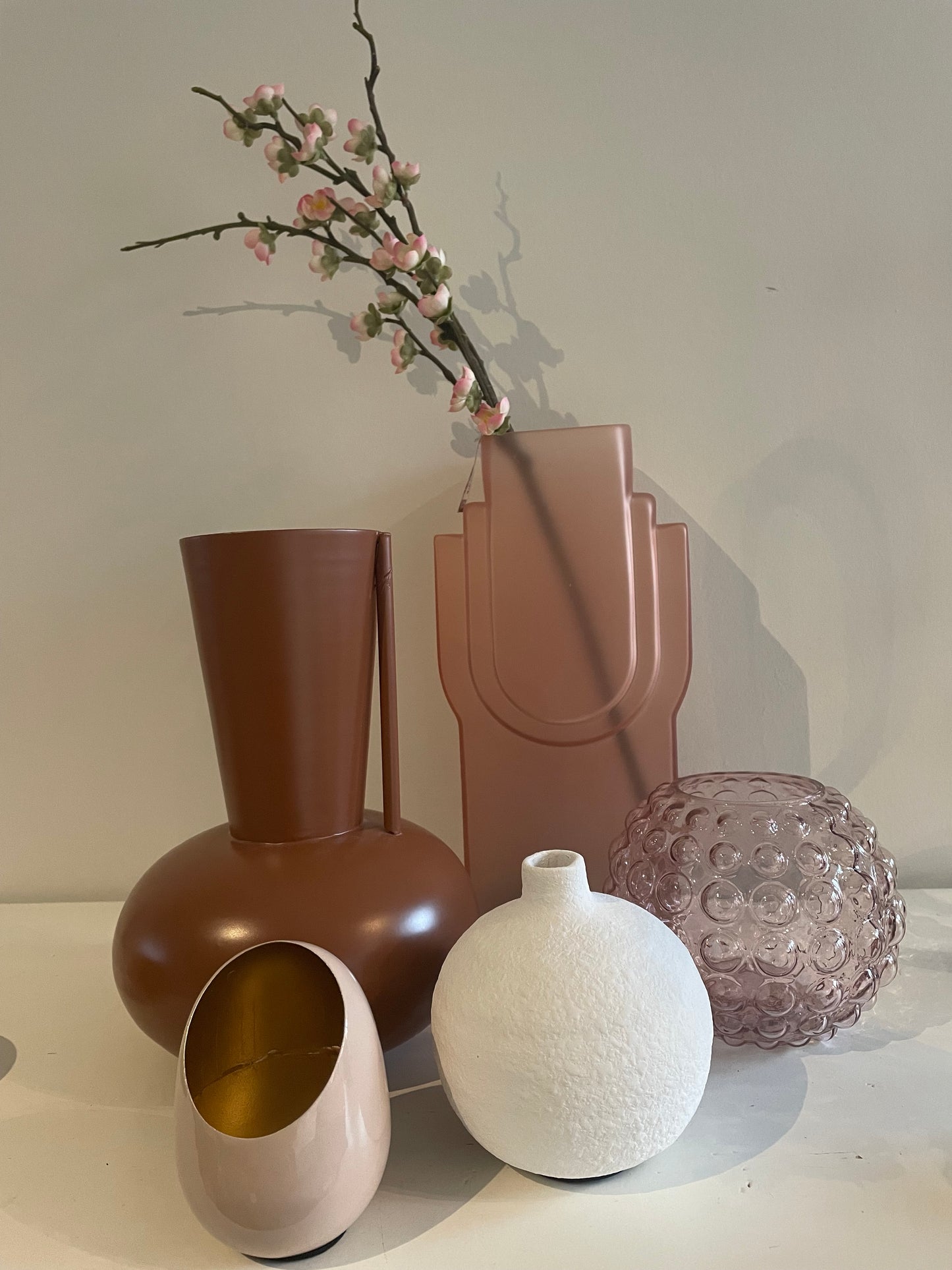 Glazen vaas oud-roze