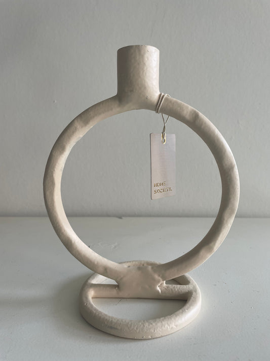 Home Society Crème metalen kandelaar - Groot rond