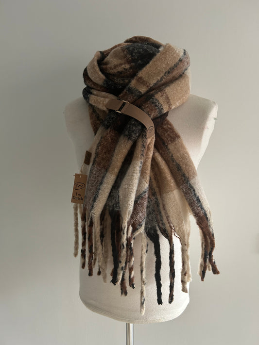 bruin geruite sjaal