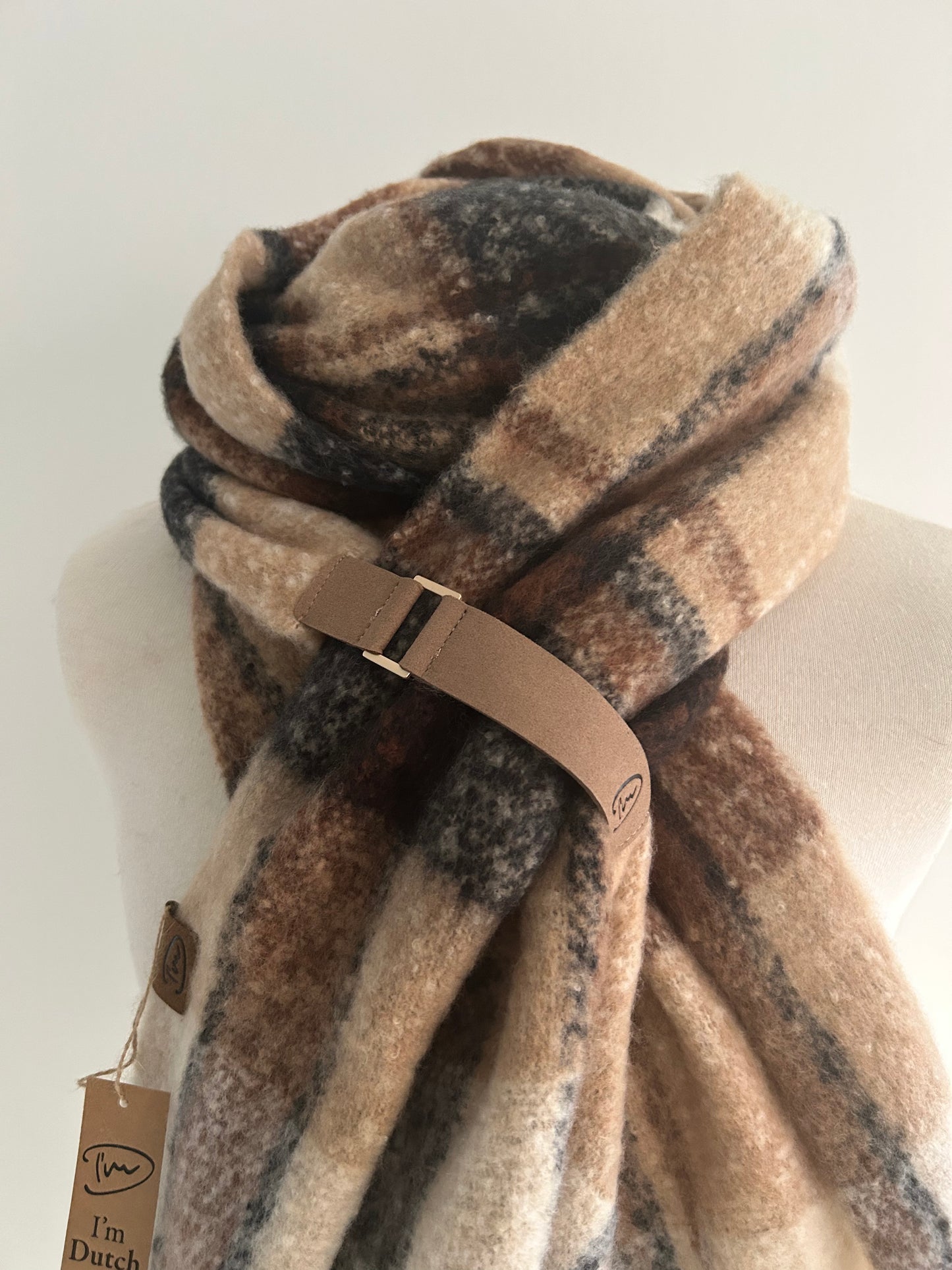 bruin geruite sjaal