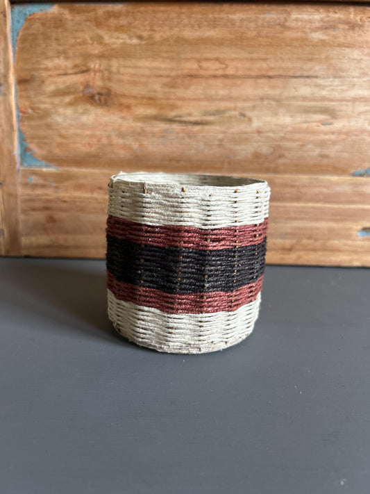 waxine glaasje omwikkeld met touw