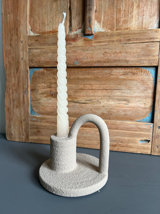 Taupe kleurige kandelaar maat L