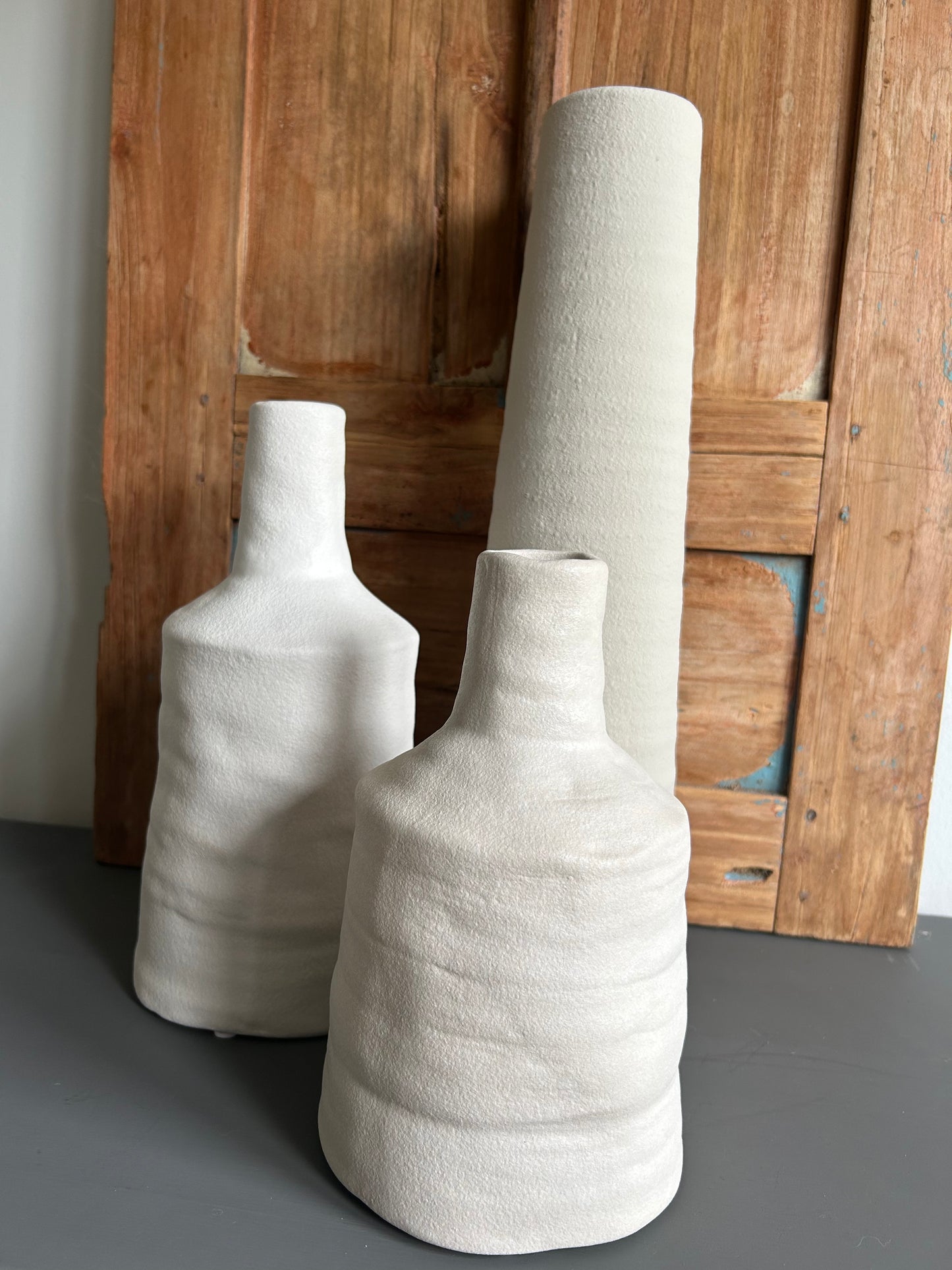 creme kleurige vaas maat L