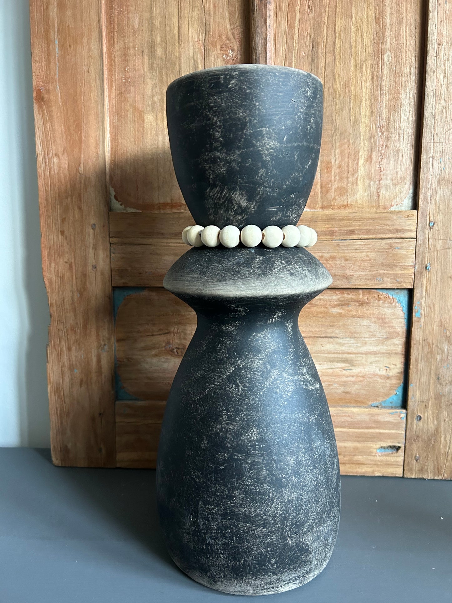 zwart/bruine vaas maat L