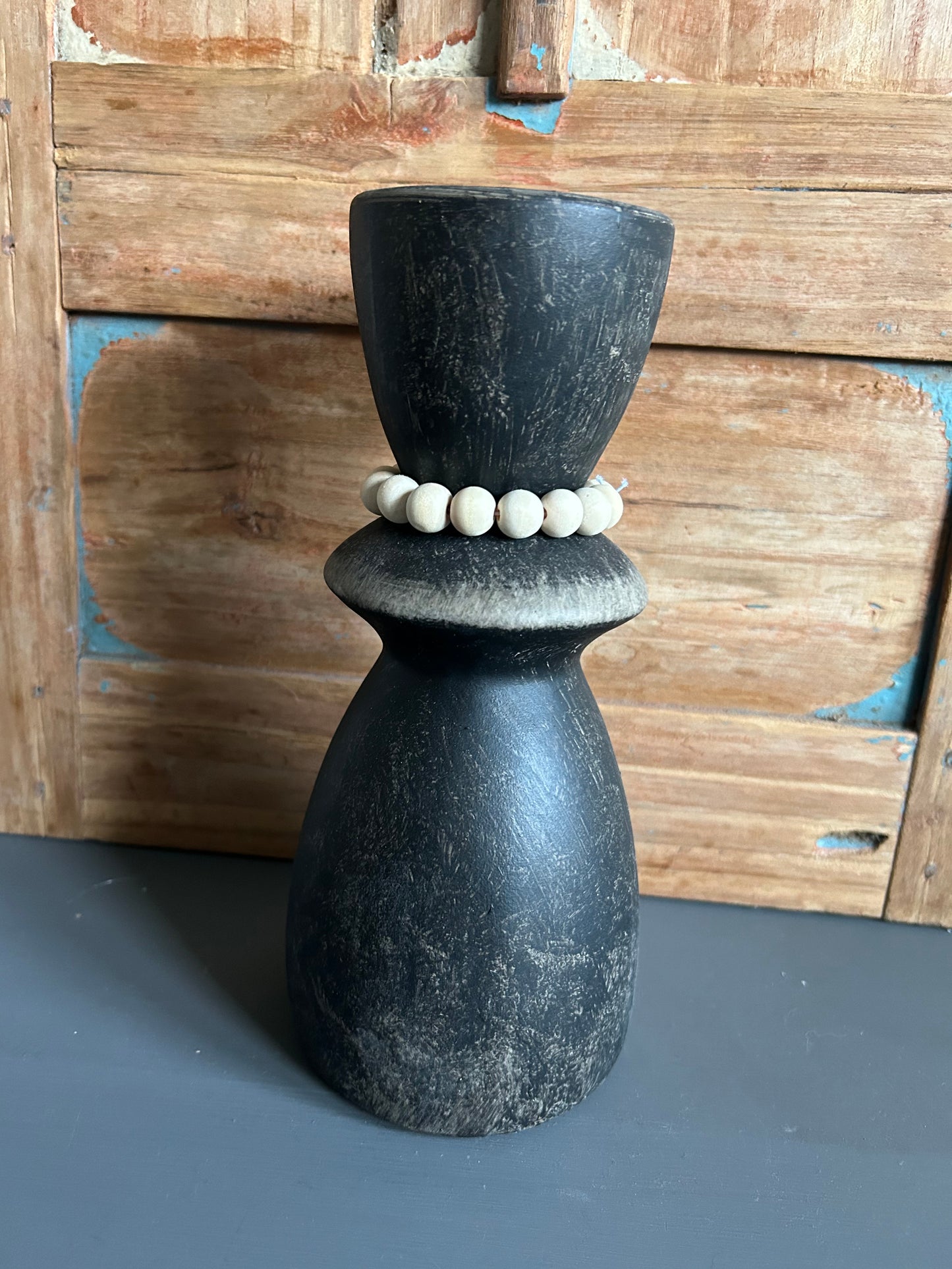 bruin/zwarte vaas maat S