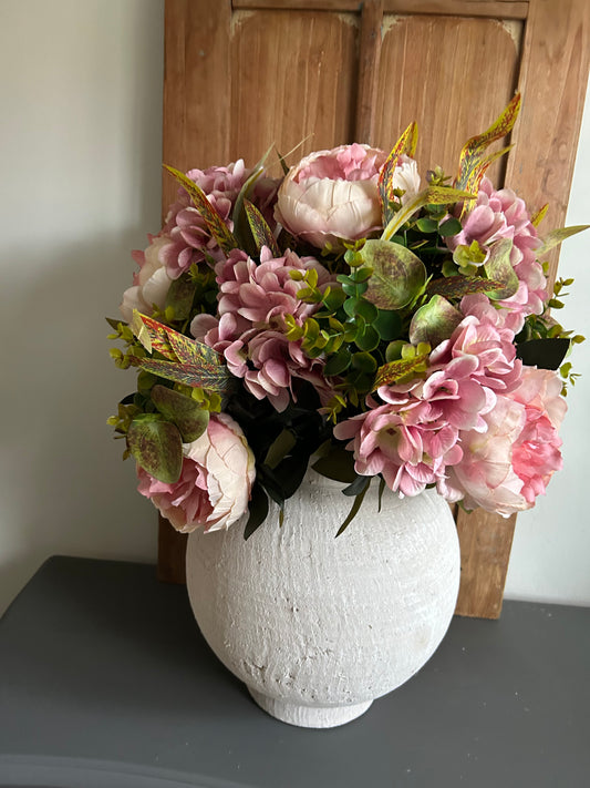 boeket zijde bloemen zacht rose